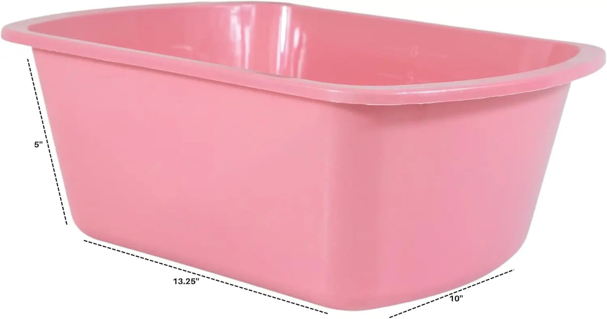 5-Pack Pink Rectangular Plastic Tub with Graduated Markings, Portable Soaking Basin for Face Washing, Foot Bath & Laundry