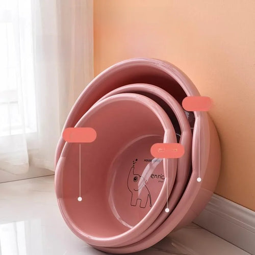 Extra Large Thick Plastic Wash Basin Durable Home Use Laundry Bathing Face Washing Basin round Shape Household Cleaning Tool