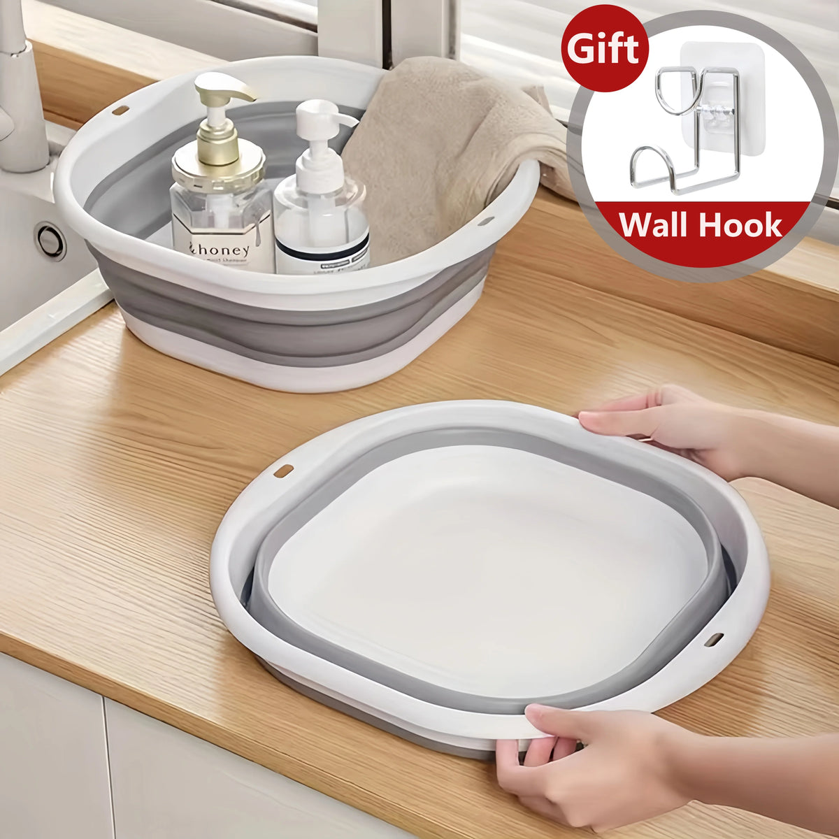 Collapsible Tub Basin Laundry Collapsible Laundry Baskets Foldable Plastic Washtub Space Saving Storage Container for Dishing