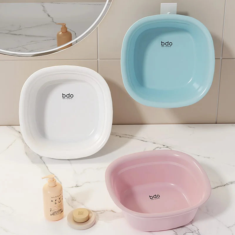 Household washbasin plastic thickened foot wash basin laundry basin vegetable wash basin student basin children's baby washbasin