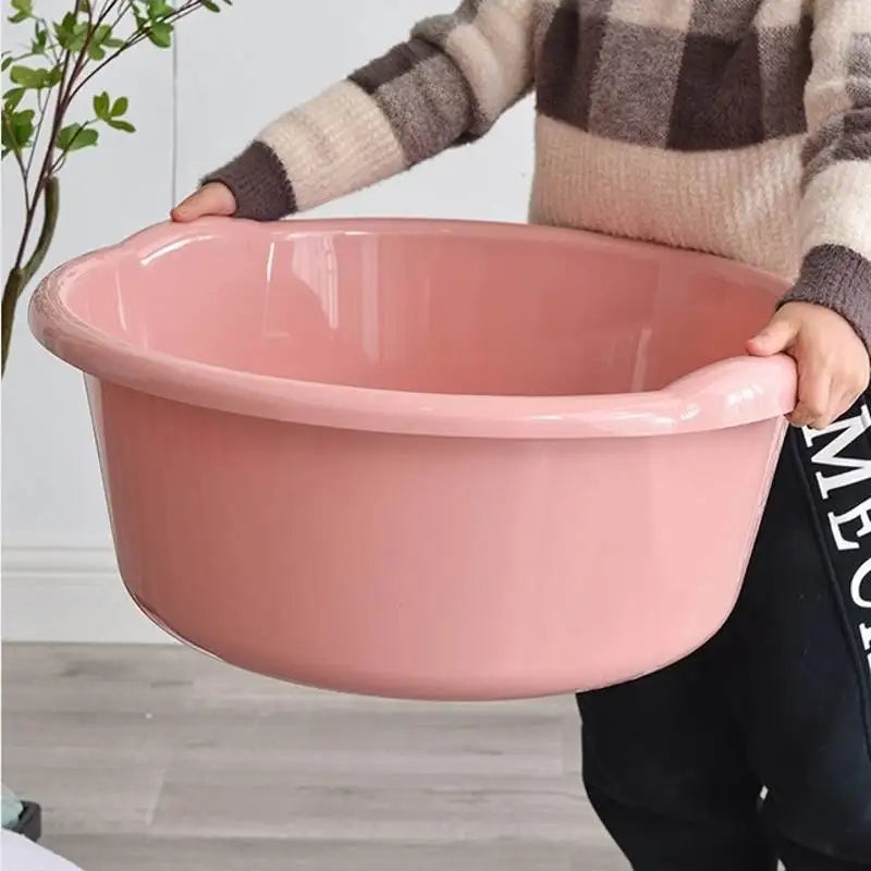 Extra Large Thick Plastic Wash Basin Durable Home Use Laundry Bathing Face Washing Basin round Shape Household Cleaning Tool